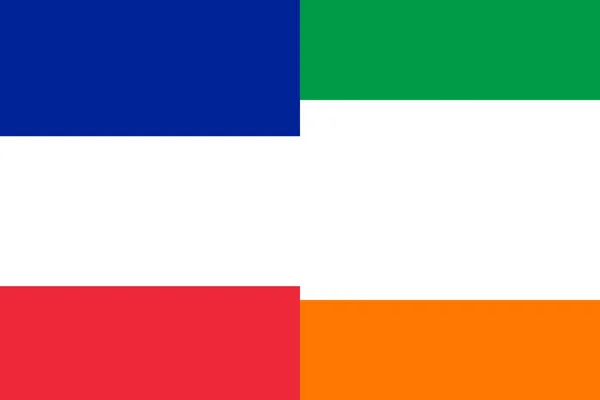 法国和爱尔兰国旗相邻的图例 — 图库照片