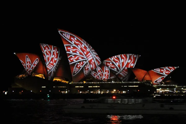 Sydney Australie Juin 2016 Opéra Sydney Nuit Avec Projection Art — Photo