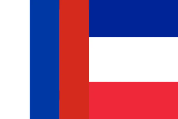 Illustration Des Drapeaux Nationaux Verticaux Russie France Côte Côte — Photo