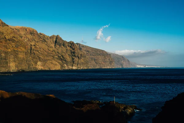 Eine Vulkanische Wüstenlandschaft Mit Kakteen Und Bergen Teneriffa Kanarische Inseln — Stockfoto