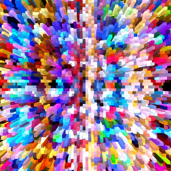 Pixel Umění Zářivých Různých Barev Nahlížených Shora — Stock fotografie