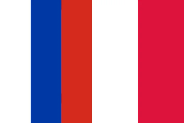 ロシアとポーランドの国旗が縦に描かれている — ストック写真