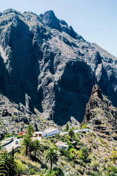 Vertical Shot Rocky Cliffs Tenerife Atlantic Ocean Masca — Stock Photo, Image
