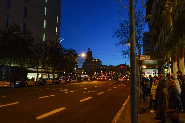 Barcelona España Julio 2015 Fotografía Las Calles Barcelona Por Noche —  Fotos de Stock