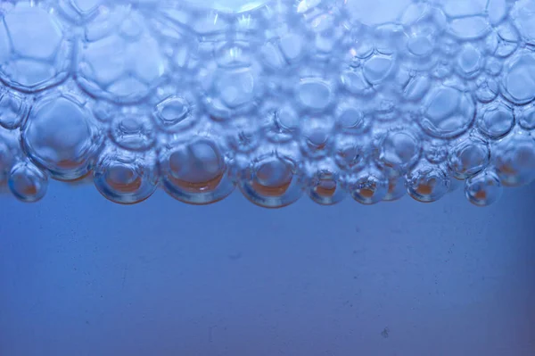 Een Macro Shot Van Belletjes Van Een Micellair Water — Stockfoto
