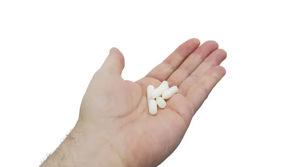 Hand Holding Rectal Suppositories White Background — Stock Photo, Image