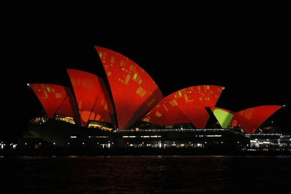 Sydney Australia Junio 2016 Sydney Opera House Noche Con Proyección — Foto de Stock