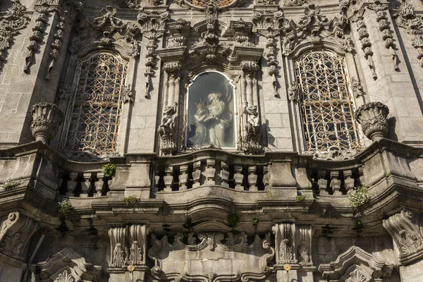Детали Каменного Фасада Церкви Кармо Порту Португалия — стоковое фото