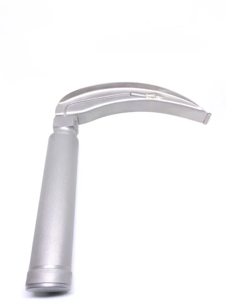 Gros Plan Laryngoscope Isolé Sur Fond Blanc — Photo