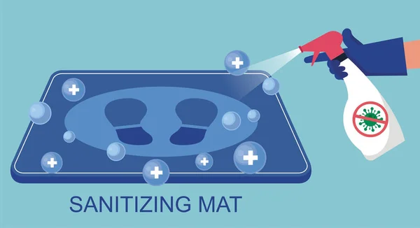 Illustration Disinfection Mat Footprint Sign Sanitizing Mat Clean Covid Coronavirus — Stock Photo, Image