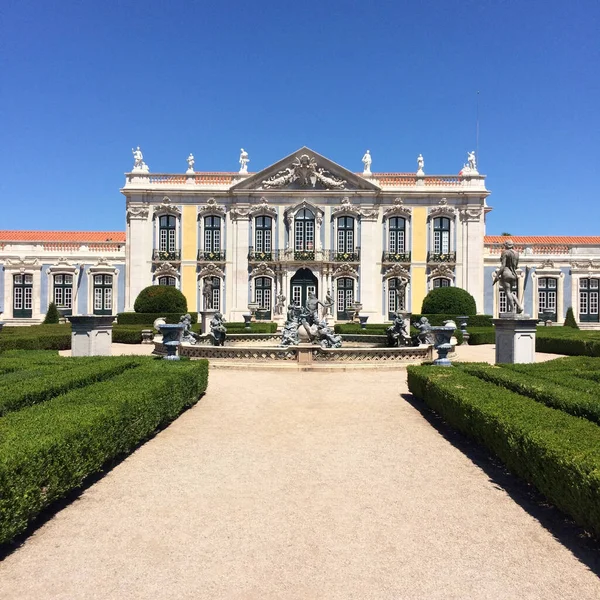 Beautiful Botanical Garden National Palace Queluz Dazzling Summer Day Lisbon — Stock Photo, Image
