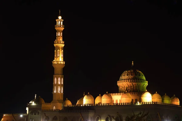 Uitzicht Moskee Mina Nachts Hurghada Egypte — Stockfoto