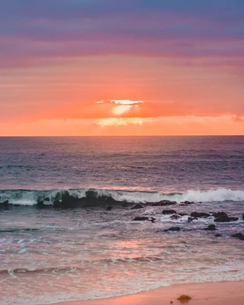 Shot Nobby Beach Newcastle Australia Sunset — стоковое фото