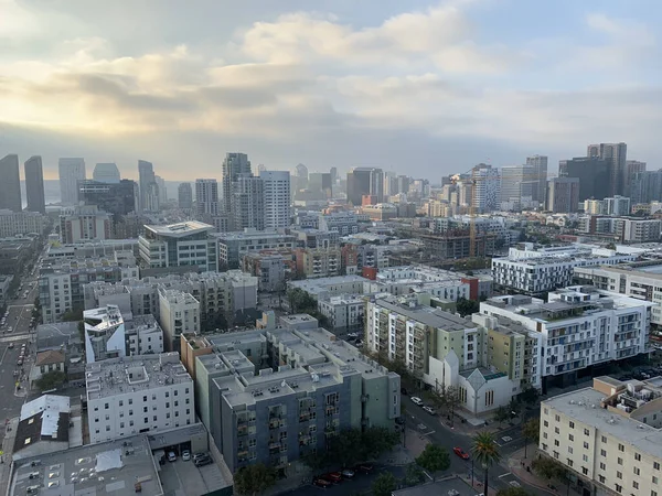 Tarihi Gaslamp Bölgesi Yakınlarındaki San Diego Gökdelenlerinin Hava Görüntüsü — Stok fotoğraf