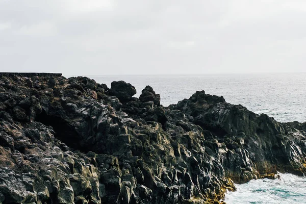 Красивый Вид Los Hervideros Льяроте Канарские Острова Испания — стоковое фото