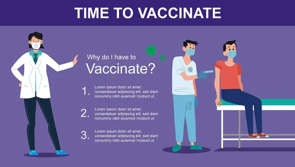 Covid 백신에 보라색 그래픽 포스터 — 스톡 사진