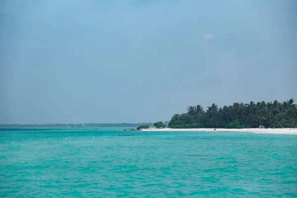 Lago Azul Turquesa Nas Maldivas — Fotografia de Stock