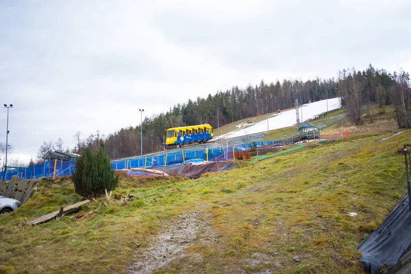 Miedzybrodzie Zywieckie Polen Januar 2021 Eine Einzigartige Standseilbahn Auf Den — Stockfoto