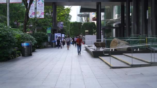 Szingapúr 2021 Február Emberek Sétálnak Orchard Úton Szingapúr Kereskedelmi Övezete — Stock videók
