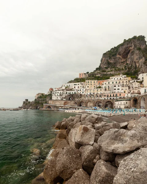 Tengerparti Kilátás Amalfi Partján Olaszországban — Stock Fotó