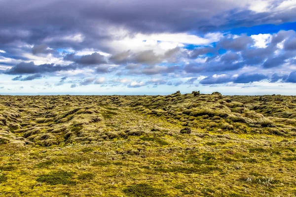 Gros Plan Paysage Rocheux Islande Sous Ciel Nuageux — Photo