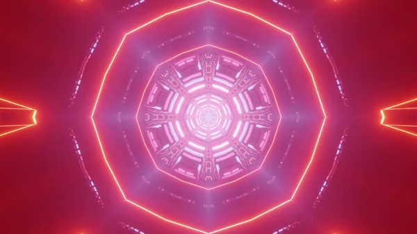 Иллюстрация Геометрических Красочных Неоновых Огней — стоковое фото