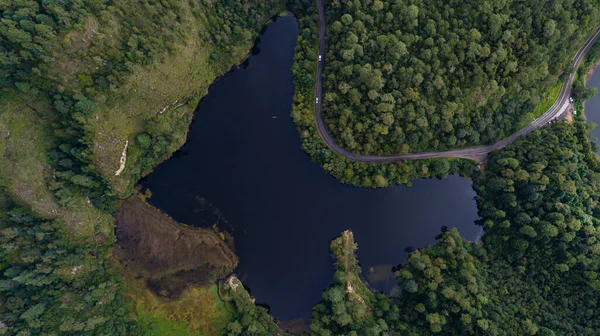 Flygfoto Över Zempoala Lagun Och Berget Mexiko — Stockfoto