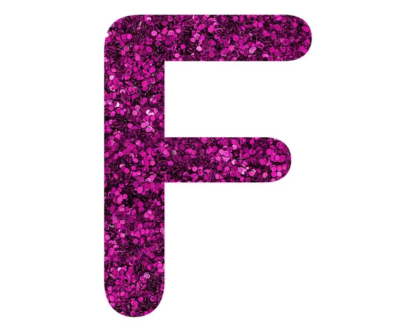 Een Geïsoleerde Letter Bestaande Uit Roze Glitter Witte Achtergrond — Stockfoto