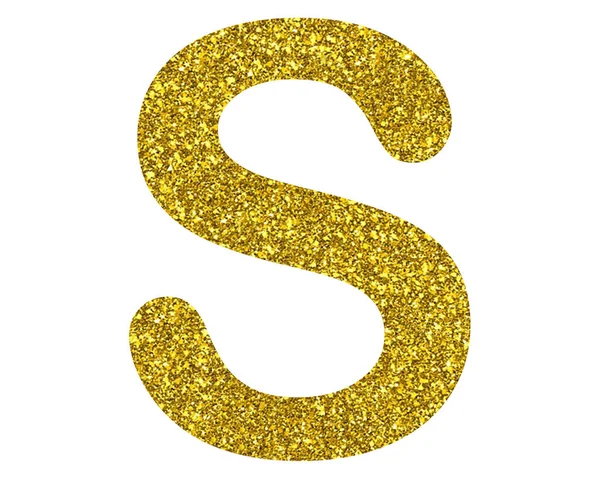 Uma Letra Isolada Composta Brilho Dourado Sobre Fundo Branco — Fotografia de Stock