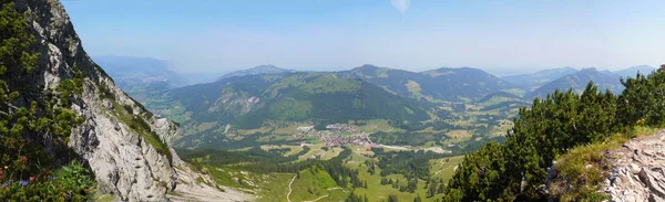 Панорама Вид Ізелера Джоха Баварії Зарості Долину Ожиріння — стокове фото