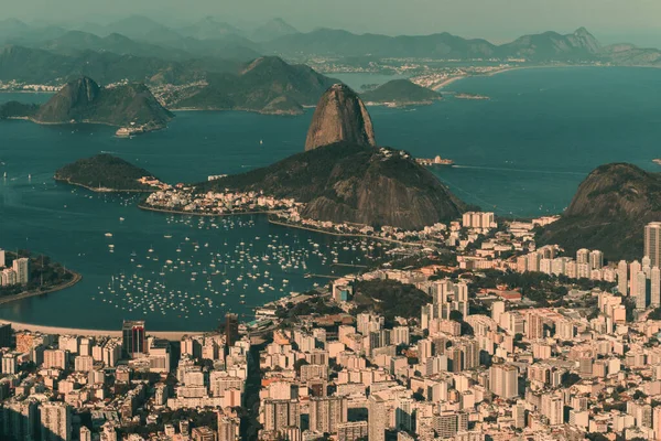 Flygfoto Över Många Byggnader Och Berg Rio Janeiro — Stockfoto