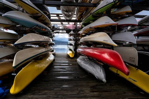 Brentwood Bay Canada Feb 2021 Kayaks Brentwood Bay Vancouver Island — Stock Photo, Image