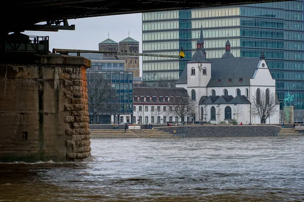 Cologne Německo Ledna 2021 Pohled Abtei Deutz Klášter Deutz Pod — Stock fotografie