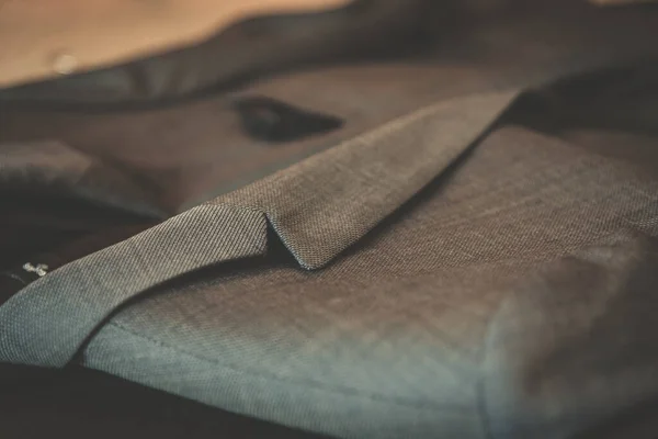 Closeup Shot Grey Suit Table Textured Surf — Stock Photo, Image