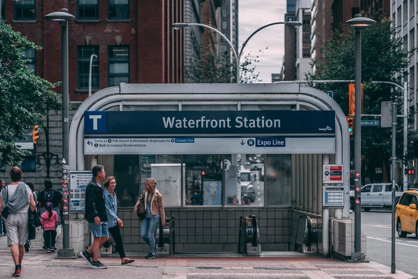 Vancouver Kanada Sierpnia 2019 Południe Vancouver Centrum Nabrzeża Dworzec Kolejowy — Zdjęcie stockowe