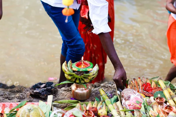 Різні Пожертви Щорічного Ритуалу Чад Пуджа — стокове фото