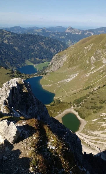 Άποψη Από Lachenspitze Έως Traualpsee Και Vilsalpsee Στο Tannheimer Tal — Φωτογραφία Αρχείου