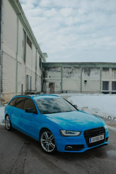 Bosnia Και Herzegovina Ιανουάριος 2021 Audi Tfsi Φωτογραφήθηκε Ένα Χιονισμένο — Φωτογραφία Αρχείου