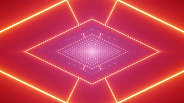 幾何学的でカラフルなネオンライトのイラスト — ストック写真