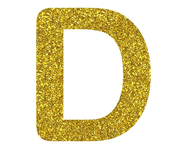 Een Geïsoleerde Letter Bestaande Uit Gouden Glitter Witte Achtergrond — Stockfoto