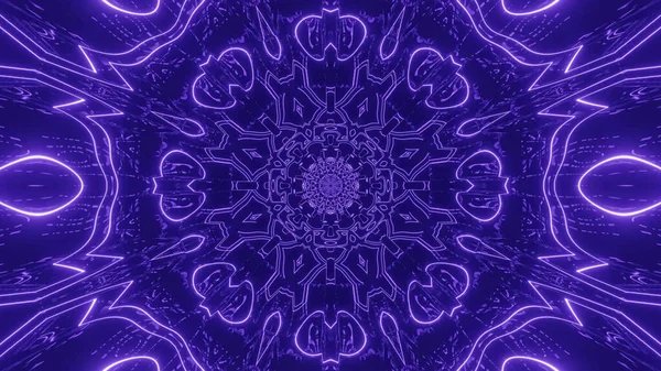 紫色のトーンの万華鏡の背景の3Dレンダリング — ストック写真