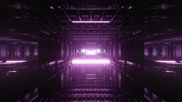 Una Representación Partículas Fractales Futuristas Brillantes Neón Púrpura Oscuridad —  Fotos de Stock