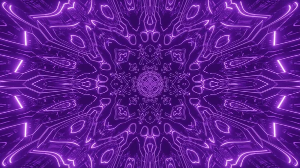 Rendering Purple Toned Kaleidoscope Background — Stock Photo, Image