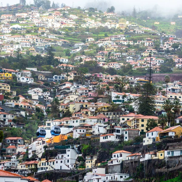 Gondolas Pasando Por Funchal Madeira Hacia Desde Monte —  Fotos de Stock