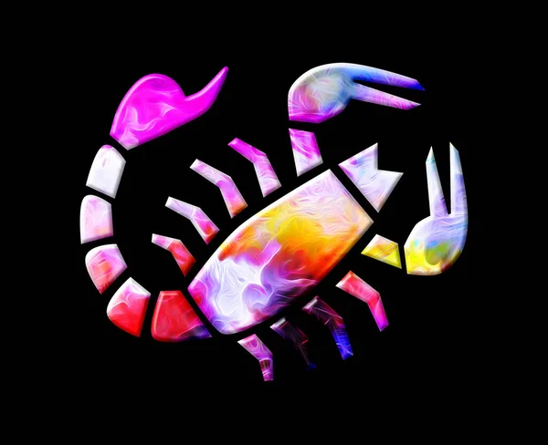 Иллюстрация Знака Зодиака Скорпиона Красочном Акварельном Фоне — стоковое фото