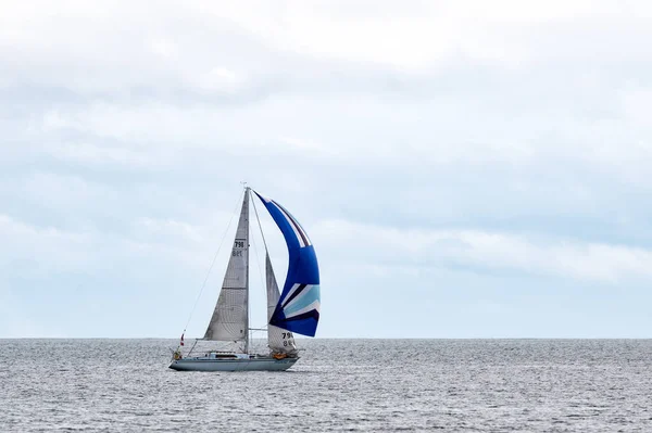 Victoria Canada Jan 2021 Segelbåt Med Unik Segeldesign Rakt Juan — Stockfoto