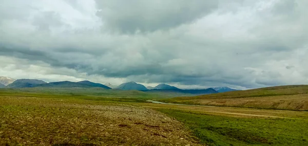 Dense Clouds Field Mountains Background — Stock Photo, Image