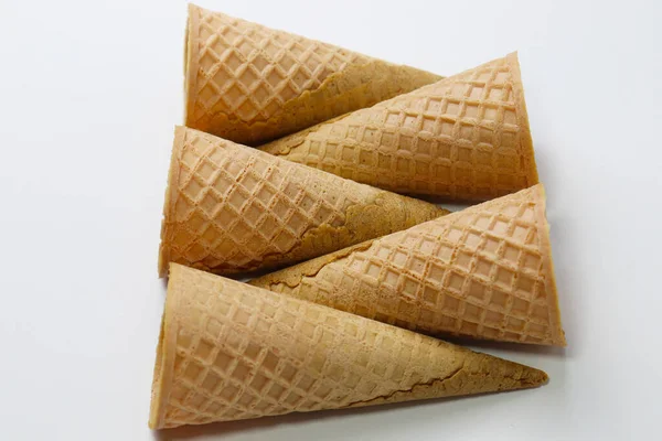 Tasty Ice Cream Cones Isolated Gray Background — Stock Photo, Image