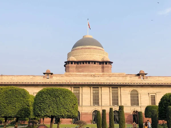 Történelmi Épület Elnöki Palota Mughal Gardens Indiában — Stock Fotó