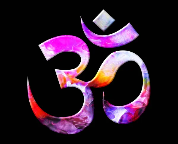 Illustration Eines Hinduistischen Symbols Auf Einem Farbenfrohen Aquarell Hintergrund — Stockfoto
